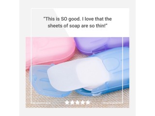 Portable Hand-Washing Soap Paper (5 Packs/100 Sheets)