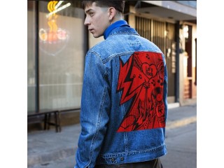 Cool Art Denim Jacket for Men