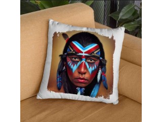 Indian Chief Painted Square Pillow Cases