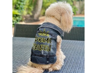 Drama Queen Dog Denim Vest
