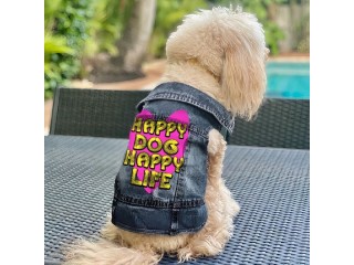 Happy Dog Happy Life Dog Denim Vest