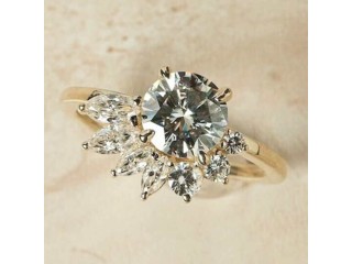 Gold Sunflower Engagement Ring - For Sale