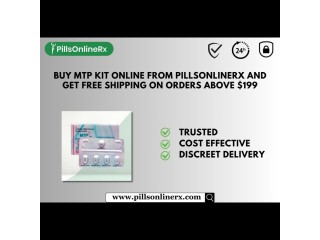 Buy MTP Kit Online From PillsOnlinerx and Get Free Shipping on Orders above $199