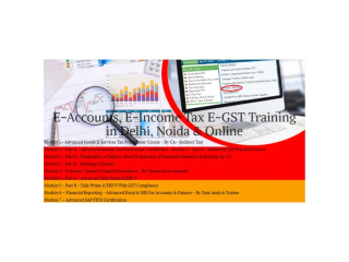 E-Accounting Course in Delhi, 110043, SAP FICO Course in Noida । BAT Course by SLA. GST and Accounting Institute, Taxation and ERP