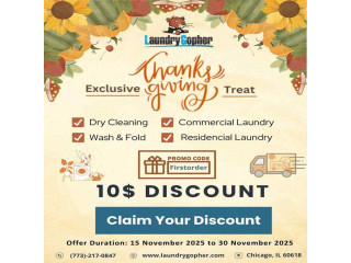 Thanksgiving Offer: $10 Off Laundry Services in Chicago – Laundry Gopher