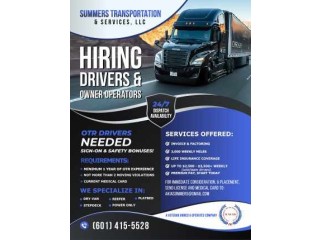 HIRING DRIVERS & OWNER OPERATORS