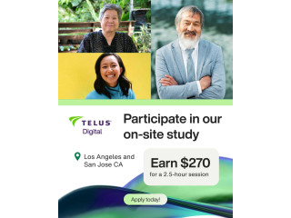 Paid In-Person Research Study — Openings in Glendale, Los Angeles & San Jose