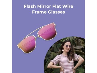 Flash Mirror Flat Wire Frame Glasses